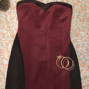 Black and burgundy dress